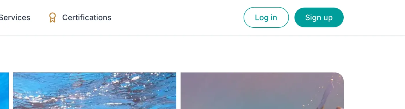 The GoToRetreats header with the Sign up button